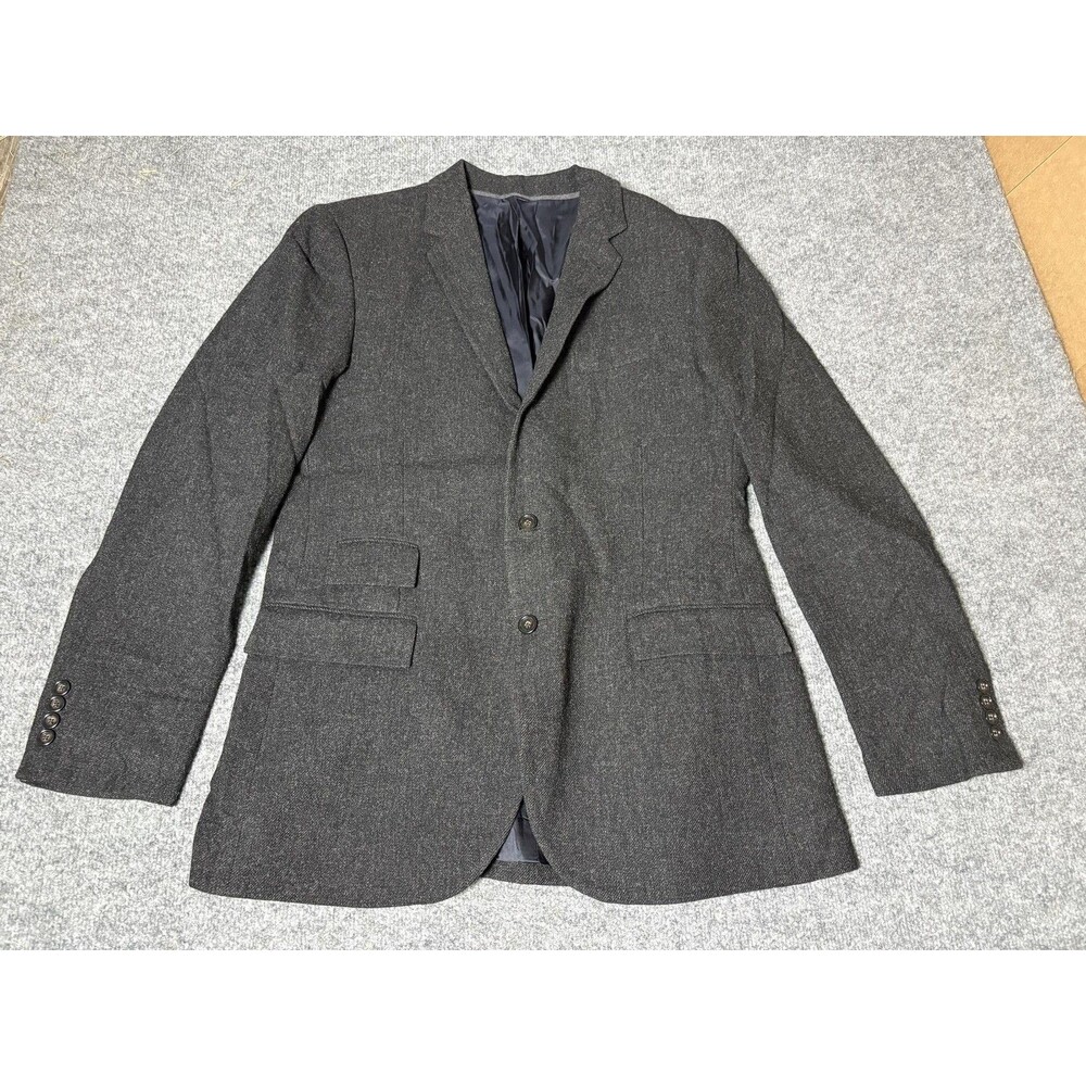 J.CREW Sport Coat Mens 42L Gray Wool Herringbone Ludlow Slim Blazer 2 Btn Notch